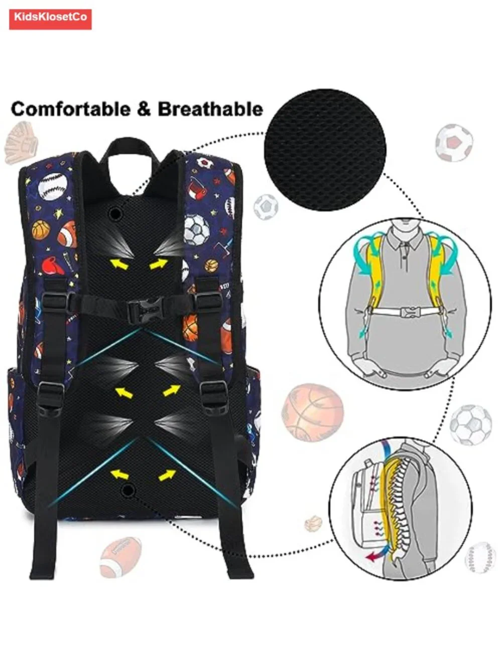 Kids Backpack with Lunch Box Set, Water-Resistant Polyester, 15 inch, Cute